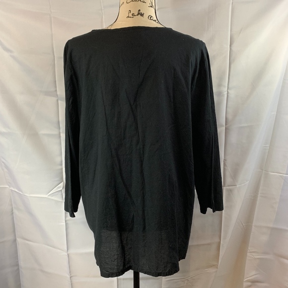 Studio Works 3/4 Sleeve V-neck Embroidered Top - Picture 3 of 6